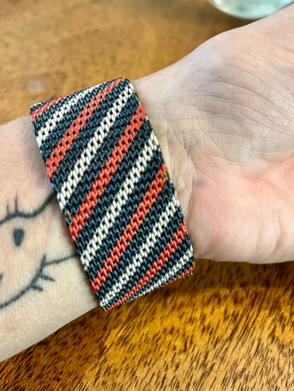 Vintage Lucky Brand Multicolored Enamel Mesh Bracelet